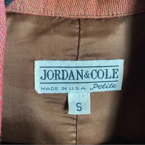 Vintage Aztec Multicolored Orange & Yellow Blazer Size Small Petite