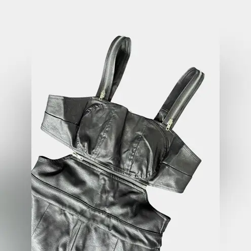 Dead Dolls Faux Leather Overalls Jumpsuit S NWT Punk Gothic Bratz Sexy Bikercore Black