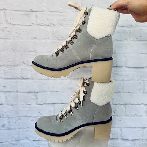 NEW Grey Sherpa Boots Gray Size 6.5