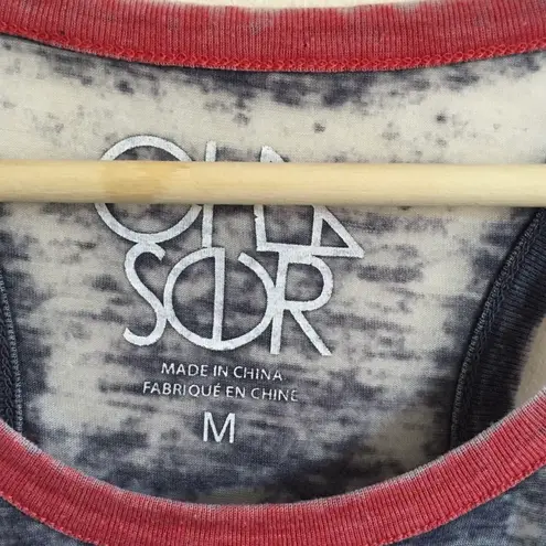 Chaser Red White Blue USA Patriotic Burnout Semi Sheer Sleeveless Tank Top