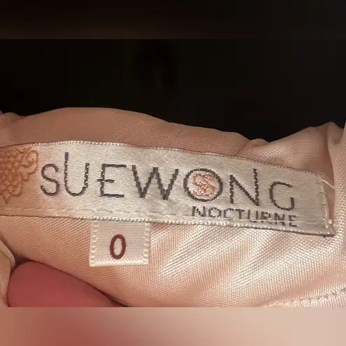 Sue Wong Nocturne Lace Cream Cocktail Dress Floral Pattern Lace Mini Sz 0