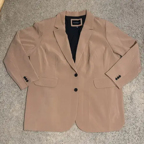 Eloquii The 365 Semi Stretch Two Button Rayon Blazer Jacket Camel 22