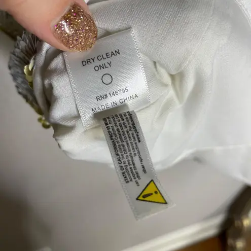 4SI3NNA Alina Strapless Sequin Mini Dress Size Medium White Pink Sz M