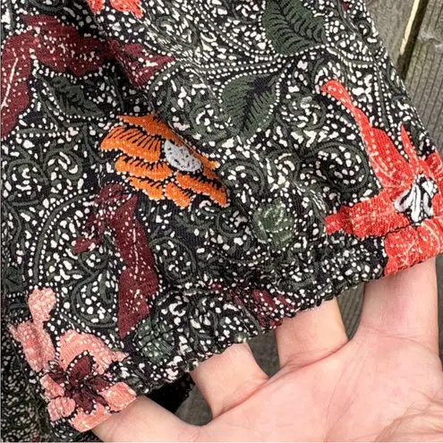 FatFace NWOT Fat Face Nell Black / Green Floral
Jersey Dress Size 14