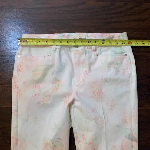 Etcetera cream and pink floral pants size 6
