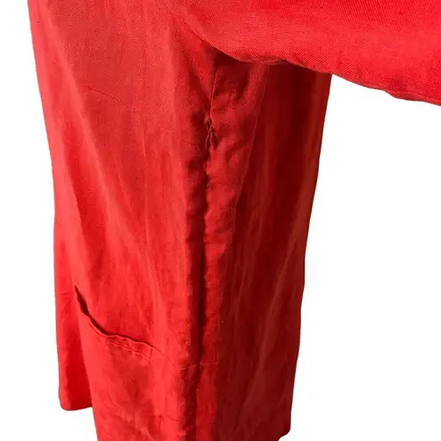 Emerson Fry NWT Weston Linen Shift Dress Red Women’s Size Medium Mod Mini