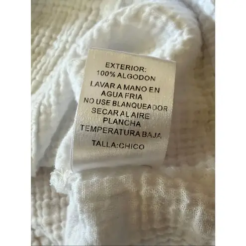 Flawless White 100% Cotton Gauze Hoodie Top Women’s S