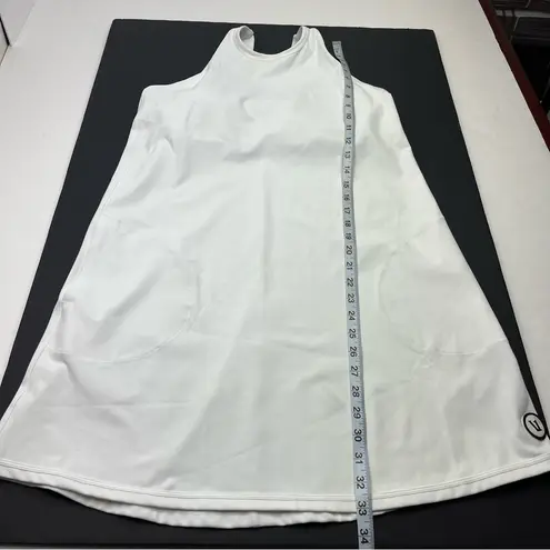 Vuori Volley Dress Womens Size Large White Two Pockets Shelf Bra Athletic *FLAW*