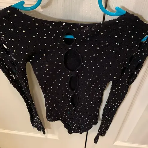 AB 💎 Crystal 💎 Bodysuit OS Black Size undefined