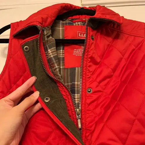 LL Bean Quilted Vest Burnt Orange Red Size XS Gorpcore Preppy New England Warm