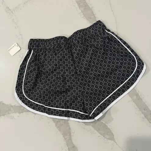Free People Movement NWT Varsity Blues Printed Shorts Women’s Large Black/White Black