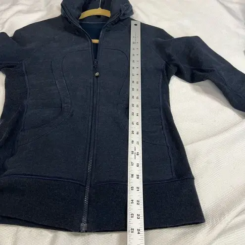 Lululemon  Athletica Black Gray Hooded Scuba Jacket thumbnail 3