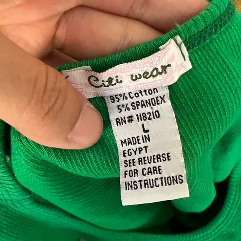 Citi Wear Green Rib Knit Tank Top