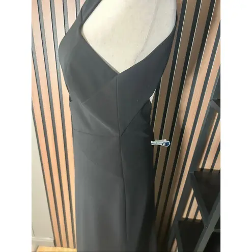 Bcbg halter dress long maxi black tie event fancy dress size 6 mermaid style