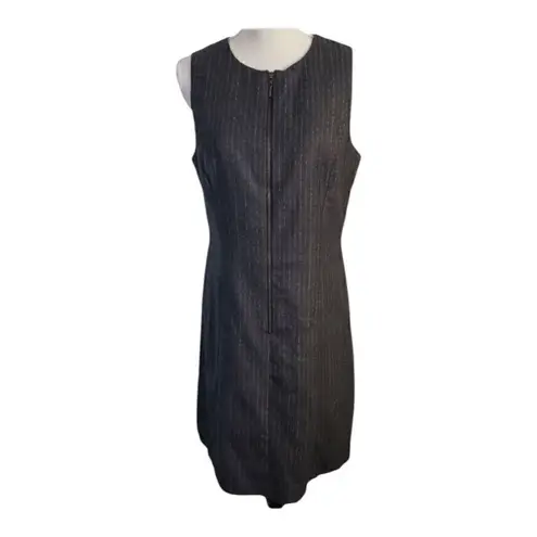 Rafaella Vintage Grey Wool Zipper Front Sheath Dress Size 10 Sleeveless Formal