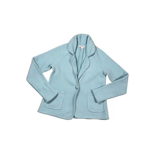 Pendleton Women's Wool Blend One Button Blazer Jacket - Light Blue, Pockets