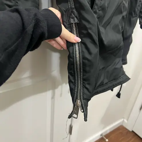 Nicole Benisti Black Brera Leather Trim Fur Accent Down Coat Size M $1,800 Size M