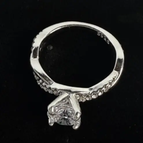 8mm Moissanite Ring • Infinity Pave Band • Size 7 Silver