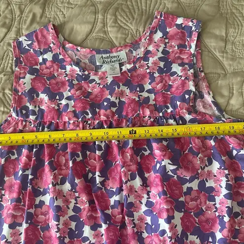 Vintage Anthony Richards Nightgown Women's Size 0LG Pink Floral Print Sleeveless