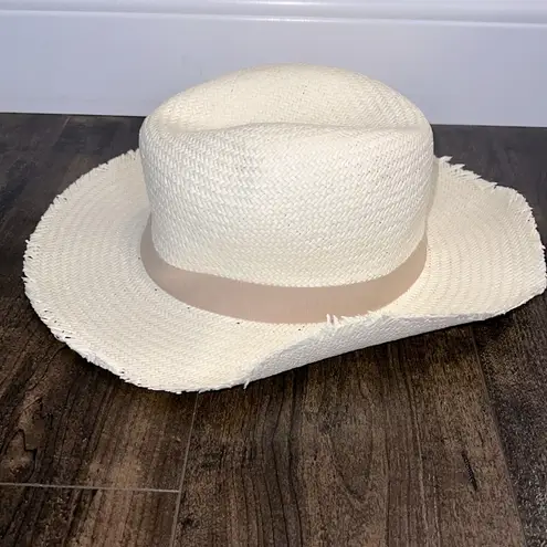 Club Monaco NWT Hat Attack Travel Straw Fedora Hat - White