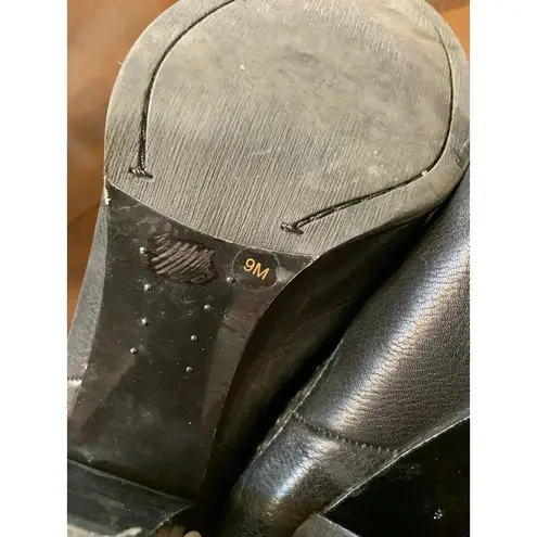 Antonio Melani  Black Leather Studded Bootie Heels Women’s 9 Grunge Witch Biker