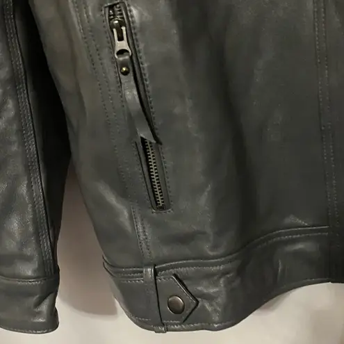 EAST INDIA LEATHER CO WO SIZE XL GRAY Leather Jacket with Zipper Details EUC