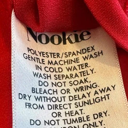 Nookie Noookie Bold Red Off-Shoulder Fitted Sheath Dress Spaghetti Strap Size Small