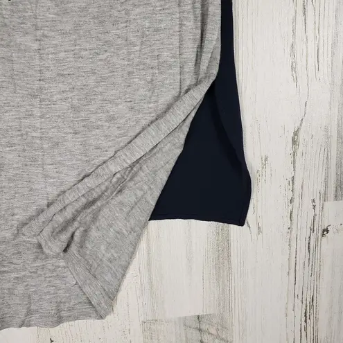 Drew NWT Navy Blue Heathered Gray Button Down High Low Top Women's Size XS