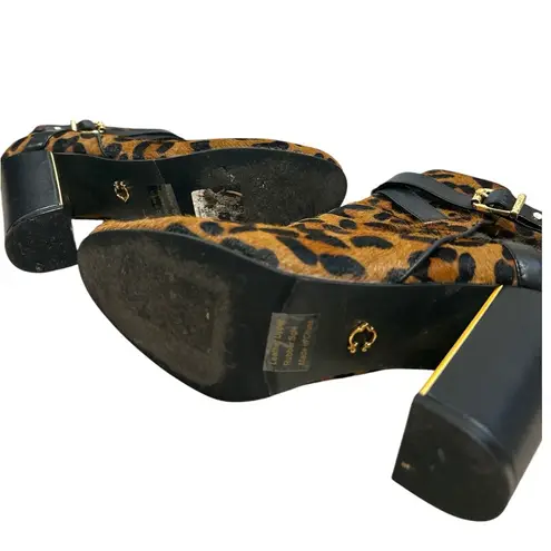 C Wonder Booties Women’s Size 9 Leopard Calf Hair Brown