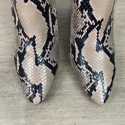 Aquatalia Mauve Black Snakeskin Embossed Leather Palomina Ankle Boots Sz.10 NWOB