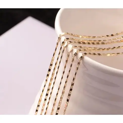 Boutique Unisex 18k Yellow‎ Gold Filled Flat Mariner Chain Necklace, 20”