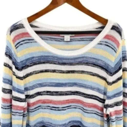 cj banks  Women’s Colorful Striped Cotton Knit Sweater Top