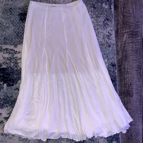 Karen Kane White Tiered Maxi Skirt Women Medium Festival Cottagecore Whimsy Boho