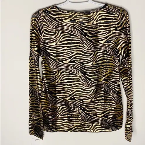 Pheel zebra metallized workout top sz M Size M - Image 4