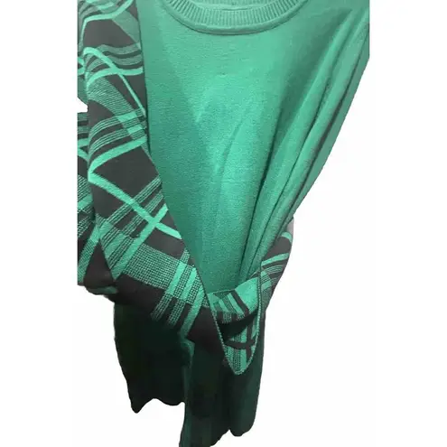 kim rogers  Womens Green Long Sleeves V Neck Pullover Sweater With Scarf Size S