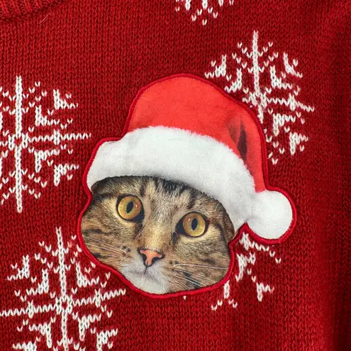 Boutique Ugly Christmas Sweater Funny Cats With Santa Hats Red Winter Holiday XL