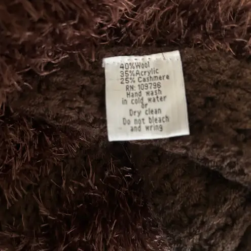 Scarf Shawl Wrap w/ Faux Fur Edging and Pockets Brown Knit CTF Choose the Future