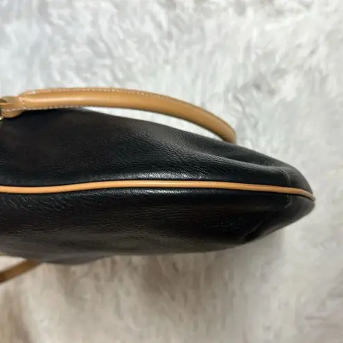 Max New York Black Tan Brown Handle Leather Purse Shoulder Bag 90s 2000s