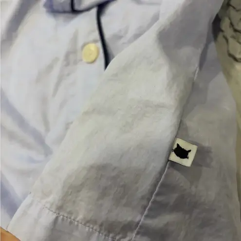 Light Blue Pajama Top with navy Accents Size XS