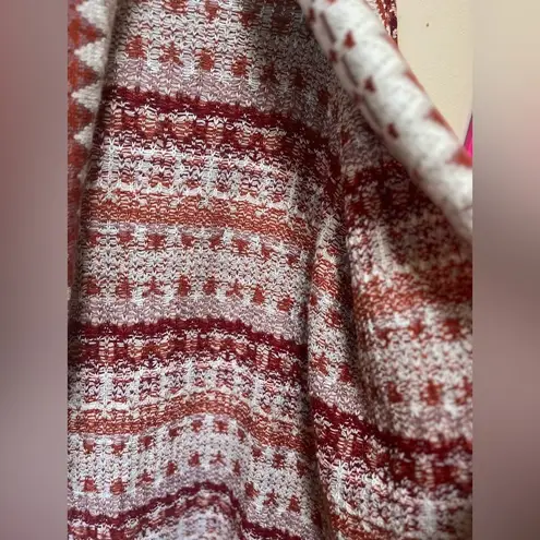 Susina Aztec Geometric Knit Cardigan Sweater Women’s Medium Red