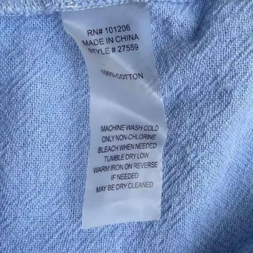 Soft Surroundings Top Women’s Small Oversized Tunic Coastal Beach Lagenlook Blue