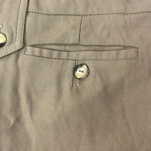 Patrizia Pepe Firenze Small IT 40 Brown High Waist Safari Pleated Shorts Pockets