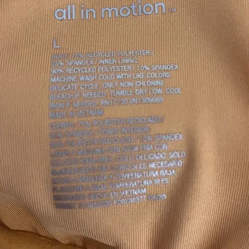 All In Motion  Shirt Womens Large Orange Crop Top High Neck Workout Athleisure