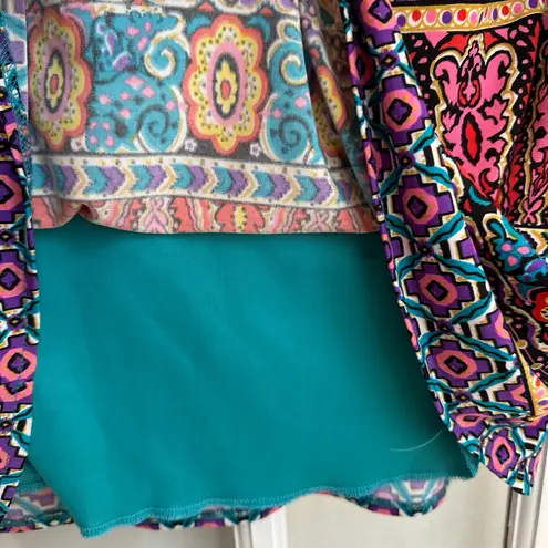 Judith March Hippie Bohemian Boho Bell Lace Sleeves Dress Southwestern Size M