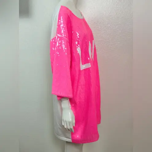 Blakely Blakeley Pink Sequin LOVE Top Size 3X