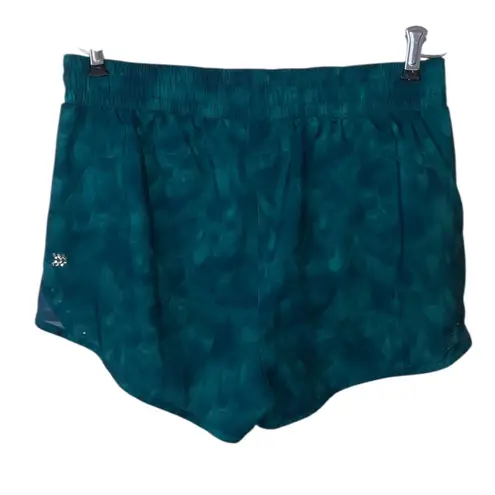 All In Motion Green Tie Dye Women's Athletic Lined Shorts Zip Pocket