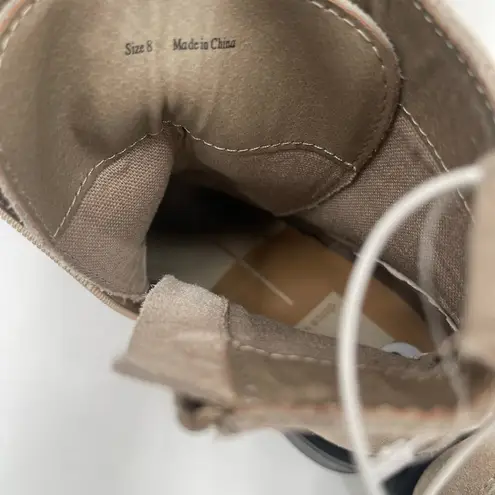 DOLCE VITA Nigel Boots Size 8 Lace Up Heels NEW Suede Leather Bootie Taupe NWOT Tan