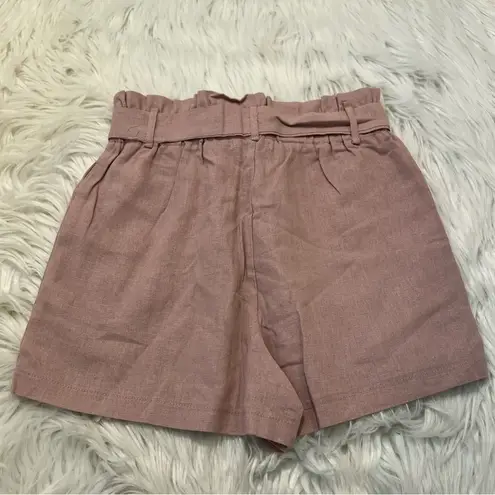Heart & Hips High Paper Bag Waist Shorts Mauve