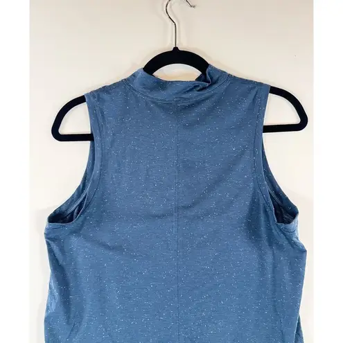 Lululemon Women Top Blue Time to Restore Mock Neck Tank Front Tie Stretch Size 8