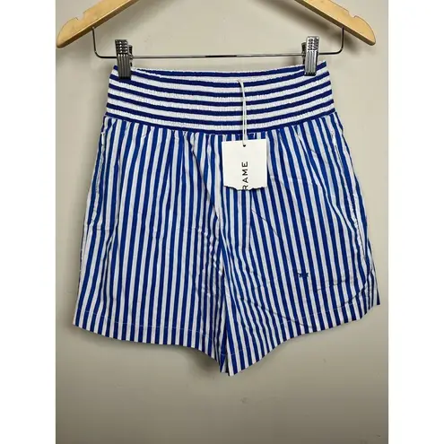 Frame  Women's Blue Stripe Organic Cotton Boxer Shorts Size XS NEW MSRP $229